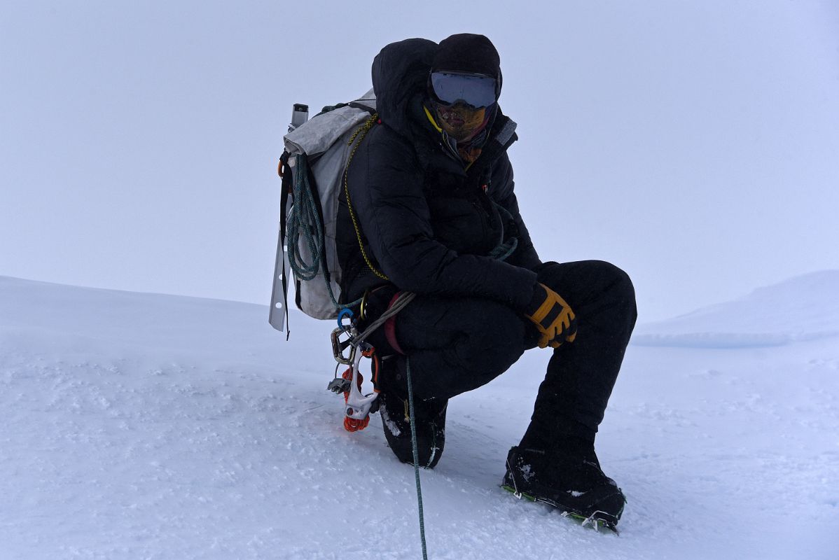 04D Guide Josh Hoeschen Waiting For Me On The Rocky Mount Vinson Summit Ridge
